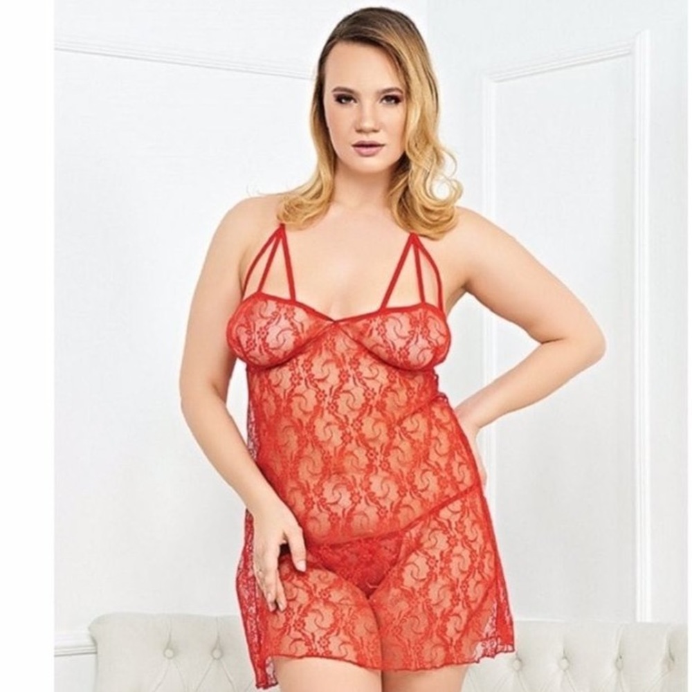 Intimo plus size sexy lingery babydoll 2 piece set size 2XL new in box